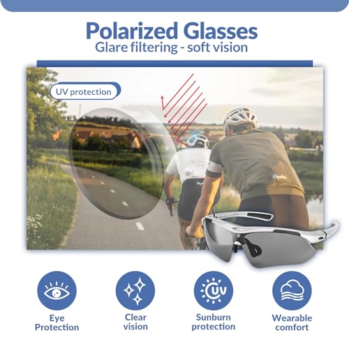 ROCKBROS Sports Sunglasses Polarized Glasses for Men Women UV400 Protection Glasses with Headband for Outdoor Sports Driving Running Climbing Cycling - Image 2
