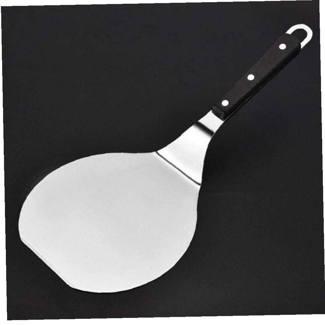 Hotaden Silver 1Pc Stainless Steel Bakeware Round Pizza Spatula Peel Shovel Turner Cake Lifter Tray Pan Home Kitchen Baking Pastry Tools