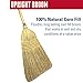 Weiler 95033 Heavy-Duty Corn Broom with Wooden Handle, 5 Sews, 100% Natural Corn Fill for Indoor or Outdoor Sweeping