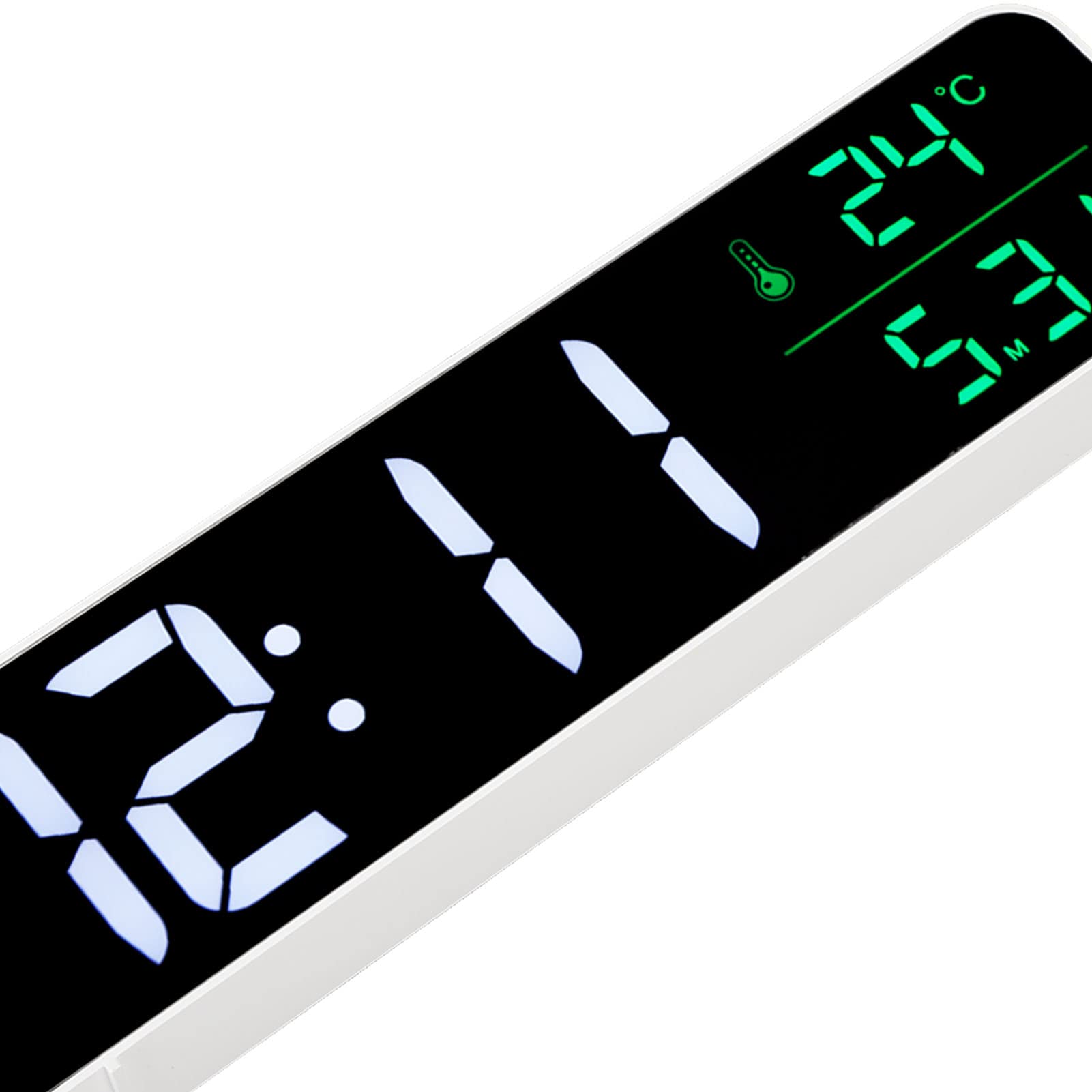 LED-Musikwecker, Großes Display mit 5 Helligkeitsstufen für (Weiß)