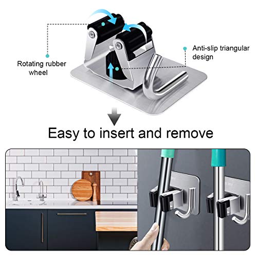 Porta Scope Parete 5 Pezzi, Portascope da Muro
