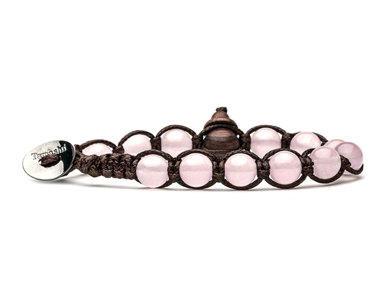Tamashii Bracciale originale tibetano realizzato con pietre naturali GIADA ROSA