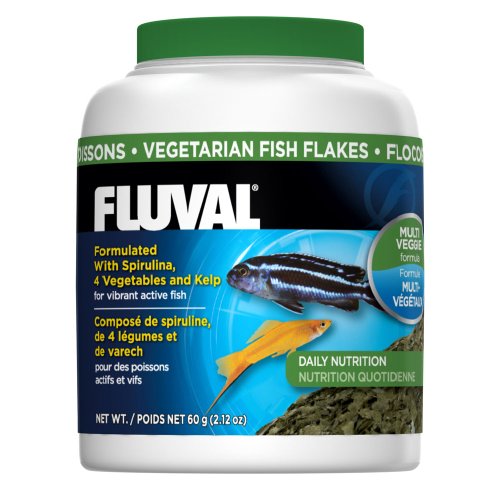 Fluval Vegetarian Flakes Fish Food 60gm, 2.12-Ounce