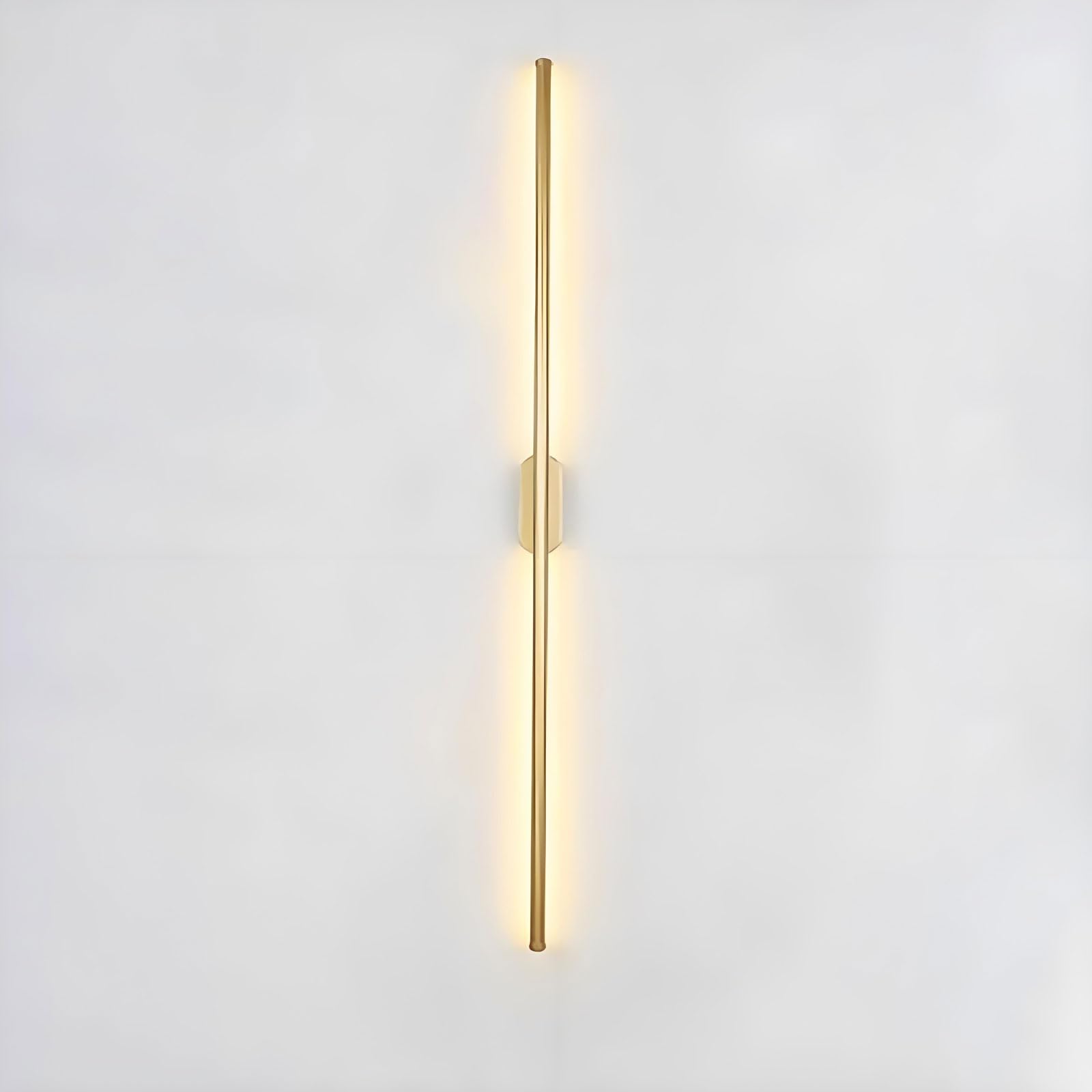Guoyoocc Modern Minimalist Linear Tube LED Wall Light,Long Strip Wall Lamp,Wall Hung Bedside Light Wall Sconce Lighting Fixture for Bedroom Living Room Corridor Stairs,Black/Gold,4 Sizes