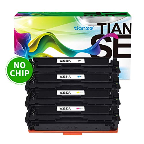 TIANSE Compatible Toner Cartridge Replacement for HP 414A 414X W2020A W2021A W2022A W2023A for HP Color Laserjet Pro MFP M479fdw M454dw M454dn M479fdn Printer (No Chip, B/C/M/Y 4-Pack)