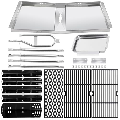 Grill Grates for Dyna Glo Grill Replacement Parts 5 Burner DGH474CRP, DGH483CRP, DGH485CRP, DGH474CRP-D, Drip Pan 24