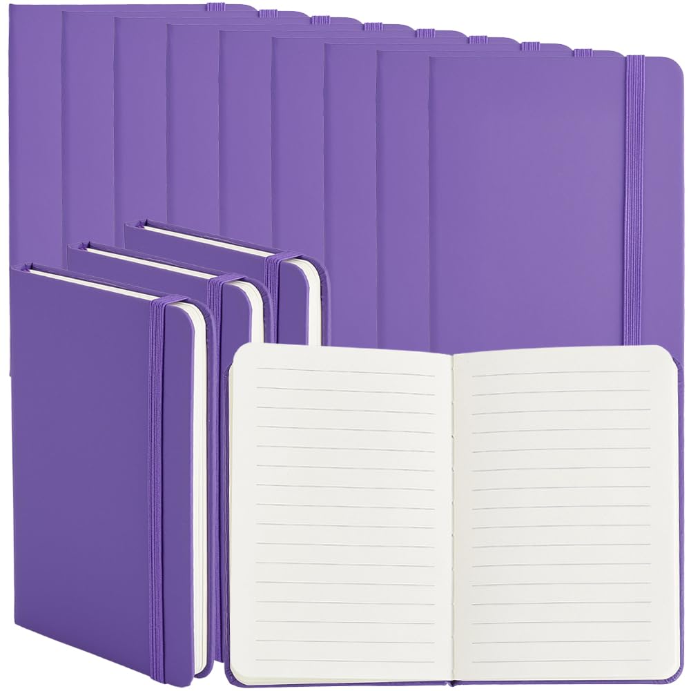 20 confezione di Quaderni A5 con Elastico Mini Diari Tascabili In Pelle PU Quaderni A Righe Larghe Piccolo Taccuino con Copertina Rigida per Ufficio Casa Lavoro Viaggi.