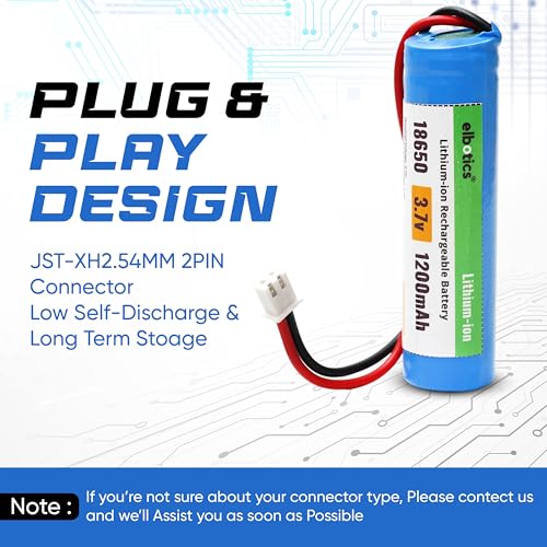 Image of 3.7 V 1200 mAh Rechargeable Batteries Lithium-Ion Battery with XH2.54 /2P Connector for DIY Electronic Products Toys Lighting, Bluetooth Devices (1200mAh XH2.54)