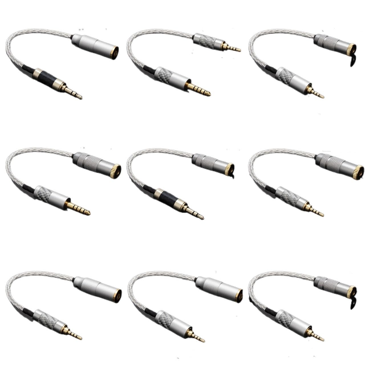 8cores OCC - Cavo di trasferimento per cuffie, placcato argento, da 4,4 mm a 3,5 mm, adattatore femmina bilanciato da 2,5 mm (da 3,5 fem a 4,4 maschio, 150 cm)