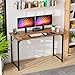 PayLessHere | 47 Inch Computer Desk | Brown | Office Desk with Metal Frame, Adjustable Feet | Water-Resistant, Scratchproof Surface | Sturdy Writing Table for Home Office or Study | Pack of 1