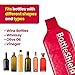 Reusable Wine Protector Travel Bag by Bottle Shield (6-pack) - Unbreakable Bottle Shipping Sleeve, Leak Proof & Double Layer Wine Bubble Wrap Sleeve | Travel Wine Bags for Suitcase Luggage, Red