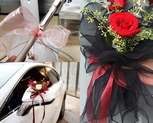 Leeqe Gold Organza Ribbon 1-1/4 Inch X 50Yd Sheer Chiffon Ribbon For Gift Wrapping,Crafts，Wedding Invitations,Party Decoration,Bridal Bouquets #TOP7