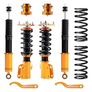 maXpeedingrods Coilovers for Scion XB 2004-2006, for Toyota Echo 2000-2005, Height Adjustable Coilovers Suspension Kit, Preset Damping Shock Absorber Struts, Lowering Kit Gold