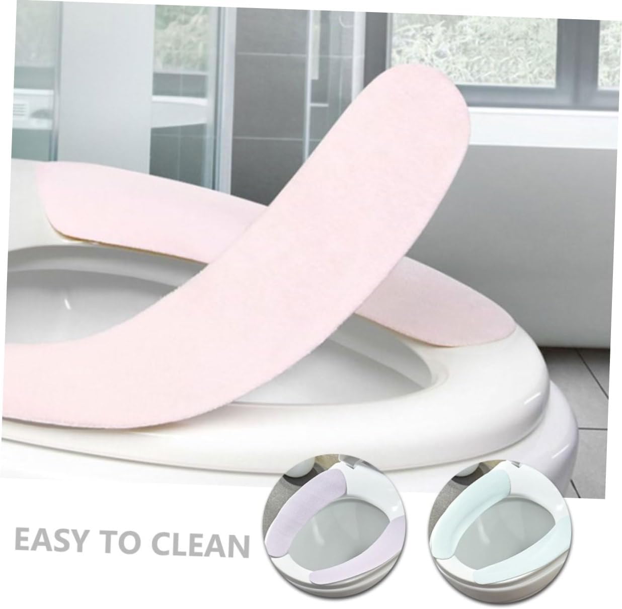 POPETPOP 20pairs Self-adhesive Toilet Seat Mat Velour Potty Training Seat Cover Warm Padding for Toddlers