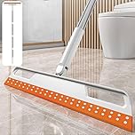 ATopoler 56inch Long Floor Squeegee with 4 Removable Poles Household Broom 180-Degree Adjustable Silicone Water Squeegee Floor Wiper for Shower Bathroom Kitchen Water Foam Cleaning