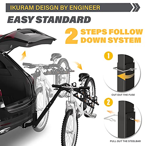 Ikuram R KRB-H040B 4 Bike Rack Bicycle Carrier Racks Hitch Mount Double Foldable Rack thumb #5