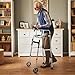 Folding Walker, Heavy Duty Seniors Walker with Arm Support, Adjustable Height Platform Walker for Elderly, Handicap & Disabled Black