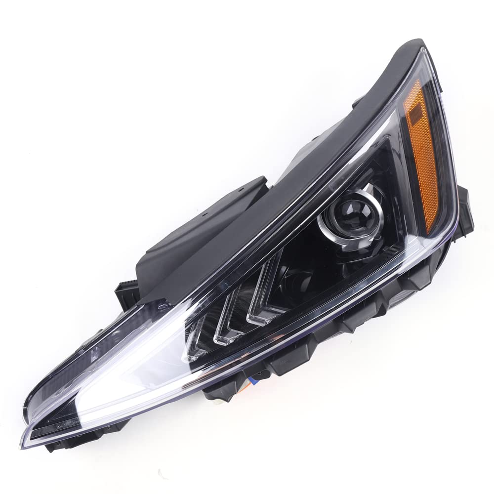 Headlights For 2019 2020 Hyundai Elantra, Left Driver Side Halogen Headlamp Headlight Assembly Replaces, Headlight Assembly Replacement Black Housing Clear Lens (Left)