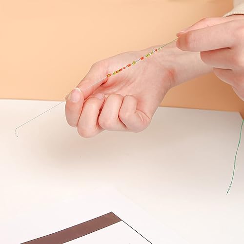 Miniatura 4 de 5 agujas curvadas para cuentas de ojo grande, agujas de coser de acero inoxidable, agujas giratorias de cuentas para bricolaje, herramientas de