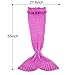 JR.WHITE Mermaid Tail Blanket for Kids, Hand Crochet Snuggle Mermaid,All Seasons Seatail Sleeping Bag Blanket (Pastel Pink)