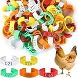 SHENLIU 100 Stück Hähnchen Beinringe, Nummerierte Hühnerbeinbänder Geflügel Fußringe Mehrfarbige Hähnchen Identifikation Chicken Tags Zur Markierung Von Kleinen Geflügelfüßen