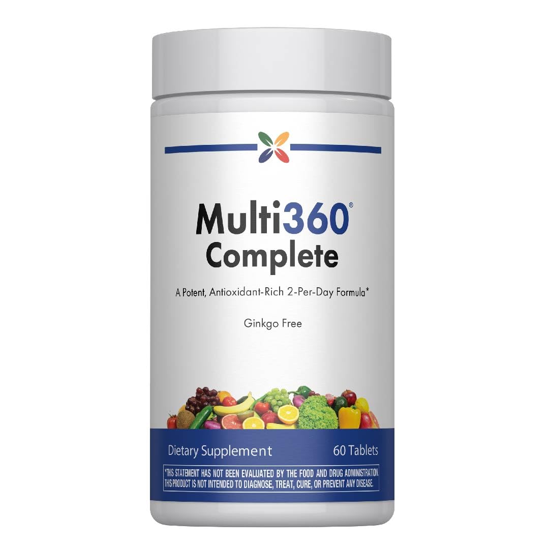 Stop Aging Now - Multi360 Complete Supplement - Multivitamin for Men & Women - with Vitamin C, A, D3, B6, B12, Folate, Biotin, Zinc - 60 Tablets