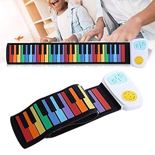 FZYE 49 Touches Roll Up Piano Keyboard Colrful Portable Electric Hand Roll Keyboard Piano Cadeau Musical avec 6 Morceaux de démonstration intégrés 8 Types de Timbres pour débutants Enfa - Les Beatles, Paul McCartney, John Lennon, RIngo Starr, George Harrison FZYE 49 Touches Roll Up Piano Keyboard Colrful Portable Electric Hand Roll Keyboard Piano Cadeau Musical avec 6 Morceaux de démonstration intégrés 8 Types de Timbres pour débutants Enfa – Image 2