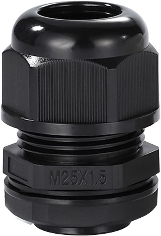 5 шт. M25, водонепроницаемые кабельные сальники из нейлона PA-66 с контргайкой и шайбой, предназначены для кабелей диаметром от 12