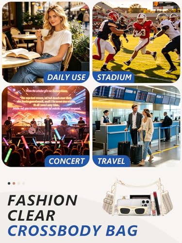 Image of Clear Bag for Stadium Events, Clear Purse Crossbody Stadium Bag