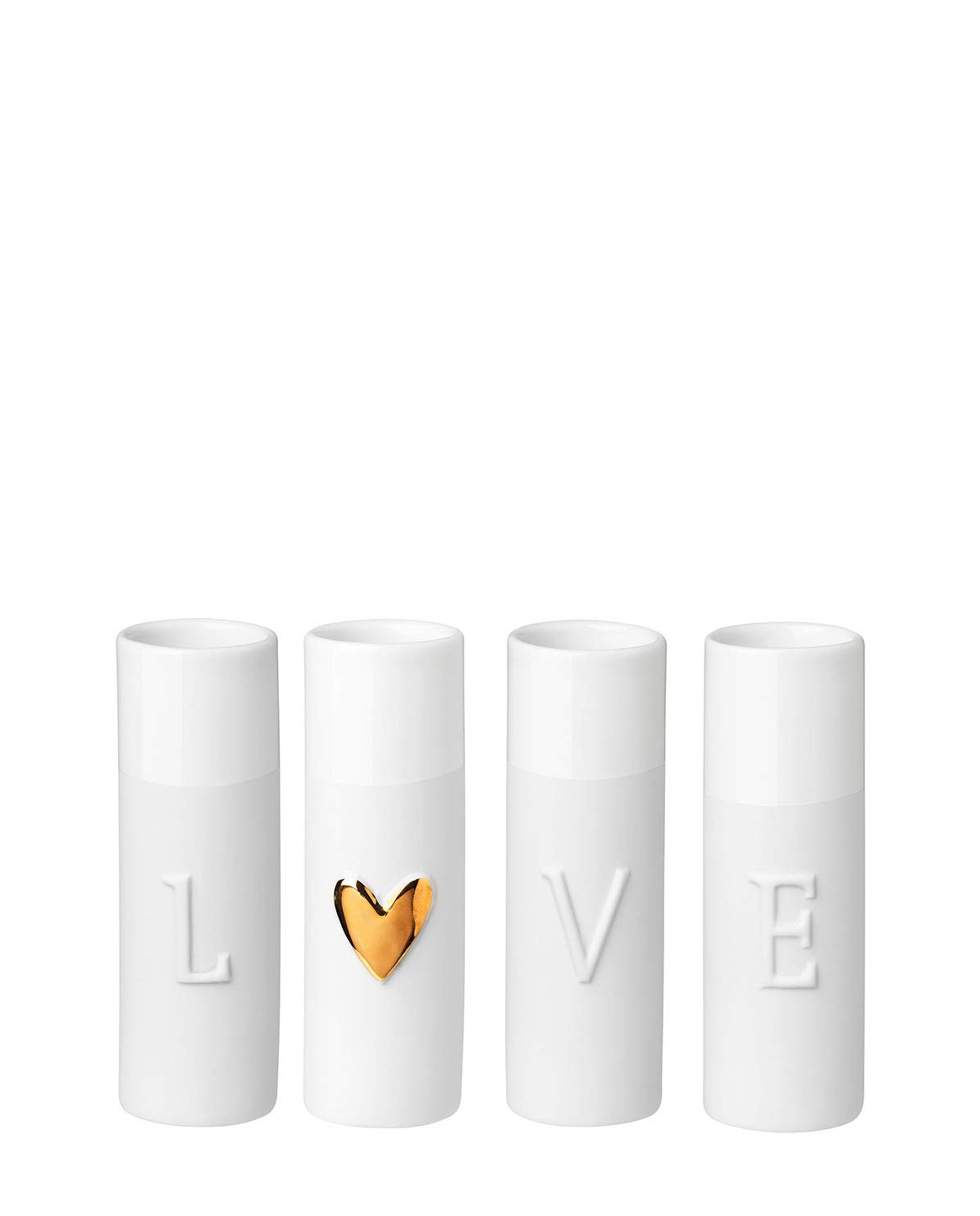 Räder White Love Mini Vases, Set Of 4