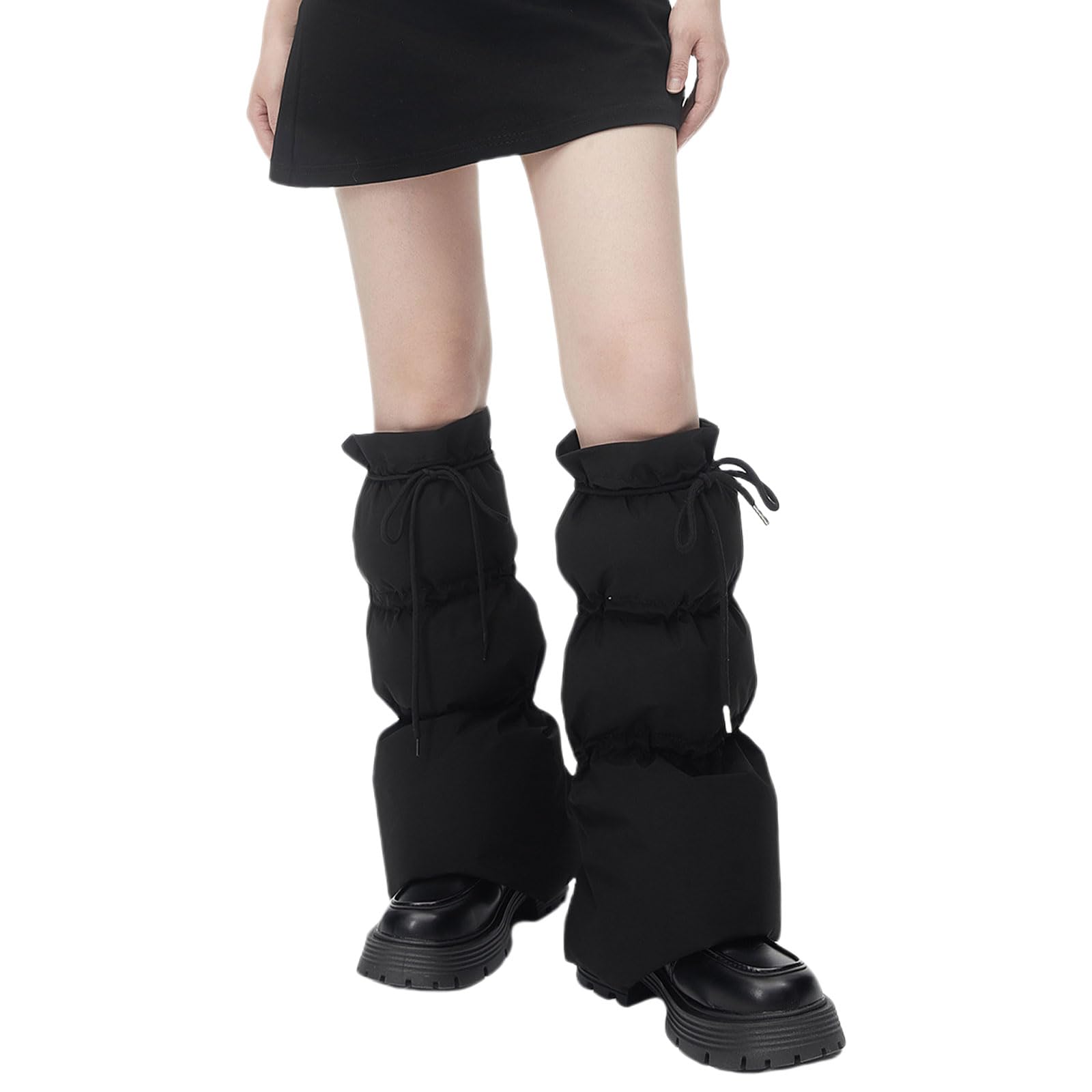 Maxtonser Thermal Padded Leg Covers with Adjustable Drawstring for Skiing Hiking and Cold Weather Ladies Puffer Leg Warmers Socks