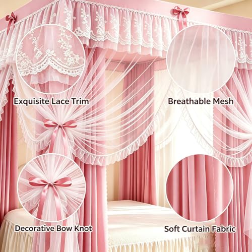 Mosquitera dosel para cama matrimonio contra insectos en verano 6