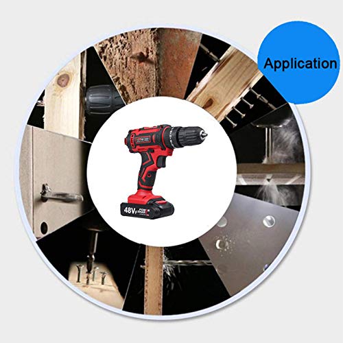 XUMI 48V Akku-Bohrschrauber Kits mit Arbeits-Licht, 25 + 3 Drehmoment, Elektro-Schrauber für den Einsatz rund ums Haus und Garten inklusive Power Charger und Box,2 Battery – Bild 8