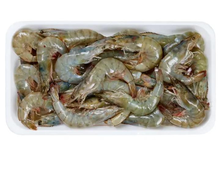 White Shrimp – Wild-Caught, Shell-On, Headless & Tail-On – Frozen – Firm Texture, Sweet Flavor – Premium Shrimp for Seafood Recipes, Previously Frozen. [ 48 oz, 3 lb ]