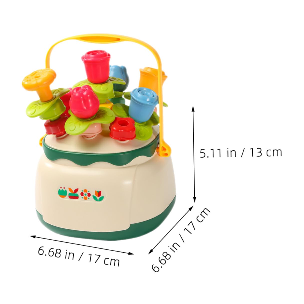 Mikinona Juguete Educativo Sensorial de Ensartar Forma de Cesta de Flores para Entrenamiento de Concentración y Habilidades Motrices Finas Compacto y Seguro para Desarrollo Temprano