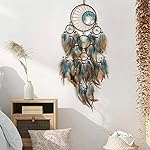 Large Dream Catchers Wall Decor for Bedroom Decor Adult Handmade with Crystal Turquoise Tree of Life Feather Dream Catcher Native American Festival Gift - Image 5