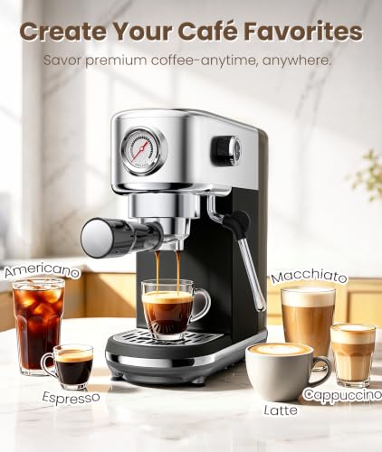 Image of atatix Espresso Machine, 20 Bar Espresso Coffee Machine with Milk Frother