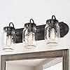 LNC Bathroom Vanity Light Fixtures, Farmhouse Mason Jar Wall Sconce Over Mirror with Oil Rubbed Bronze, A02980 LNC Bathroom Vanity Light Fixtures, Farmhouse Mason Jar Wall Sconce Over Mirror with Oil Rubbed Bronze, A02980