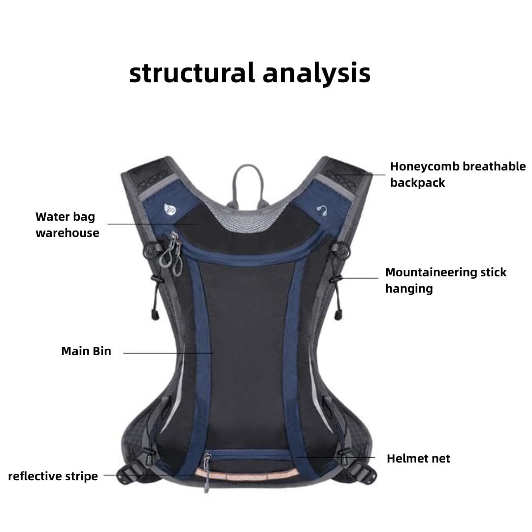Mochila de ciclismo al aire libre de 5 litros, mochila para correr todoterreno, mochila de senderismo, maratón, bolsa de agua, bolsa de hidratación ligera, correr, senderismo, ciclismo, escalada,