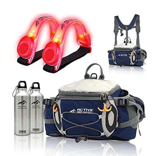 3AMGO Outdoor Fanny Waist Pack And Highly Visible Reflective LED Safety