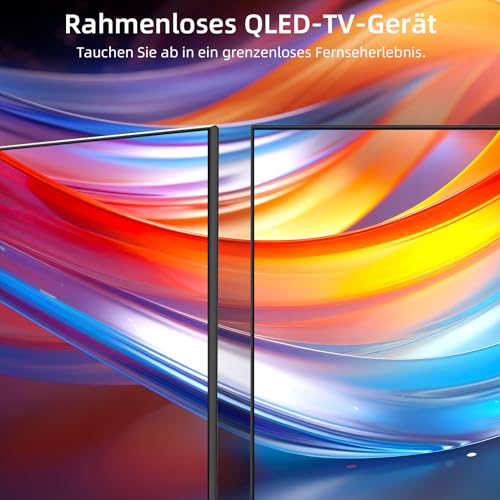 CHIQ U55QH7C 55-Zoll-Smart-TV-Gerät, 4K QLED, Dolby Vision HDR10, rahmenloses Design, Works with Alexa, Netflix, Prime Video, Google Play, BT5.0, HDMI2.0, USB2.0, Modell 2023 Schwarz – Bild 6