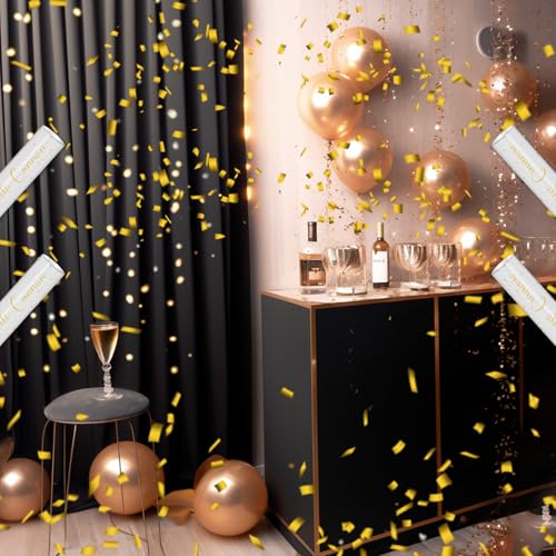 Klyroish 12" Gold Confetti Cannon Party Poppers - 2 Pack — view 5