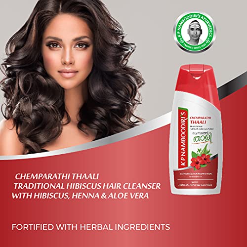 Image of K.P. NAMBOODIRI S Chemparathi Thaali With Hibiscus, Henna & Aloe Vera,200 Ml,Pack Of 1
