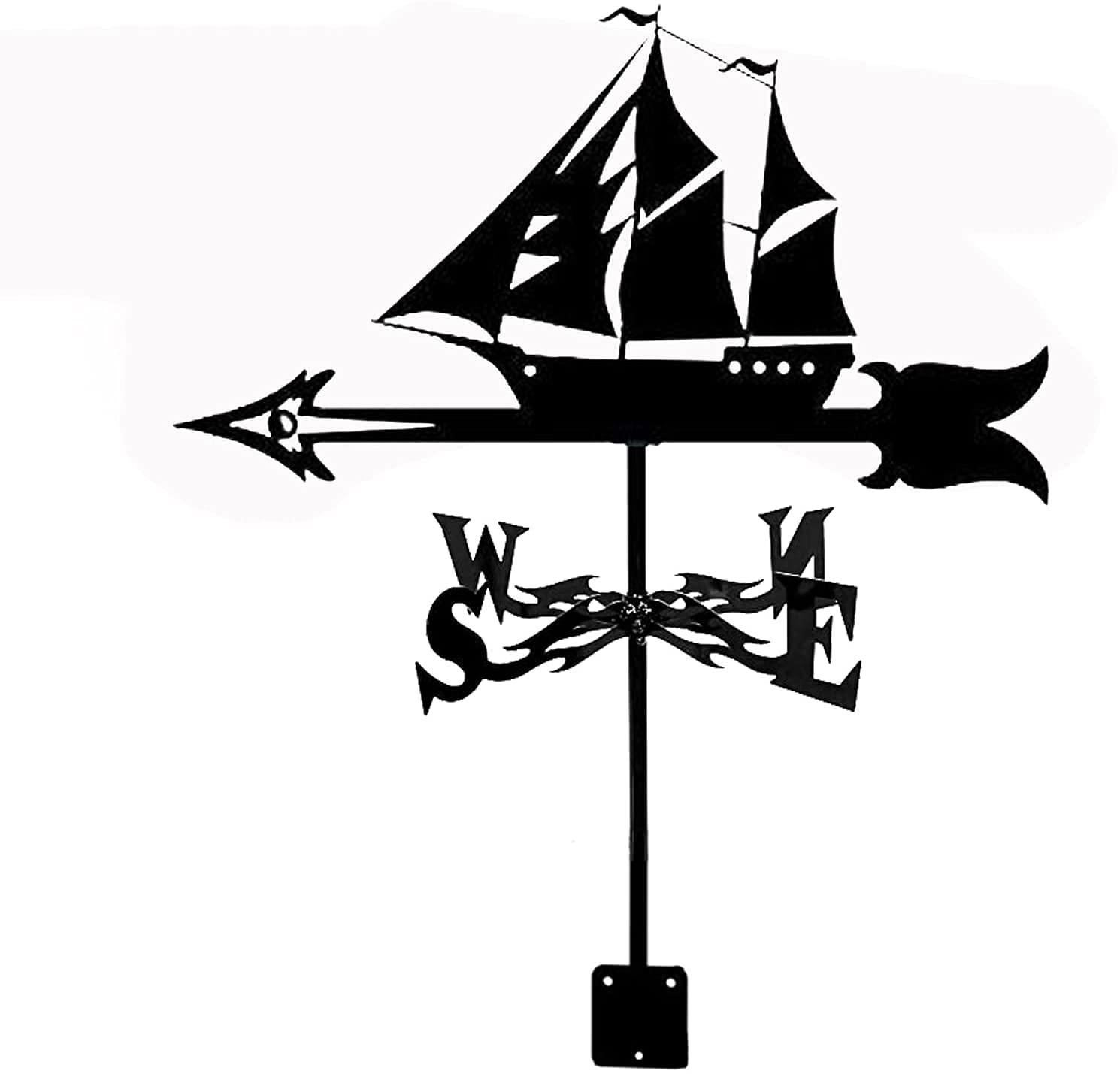 TAXXII wind vane Squirrel Horse Fence Badger Weathercock Weather Vane Direction Indicator for Outdoor Roof Farm Yard Mount Decor with Anti-Rust Coating,Fox(Sailboat)
