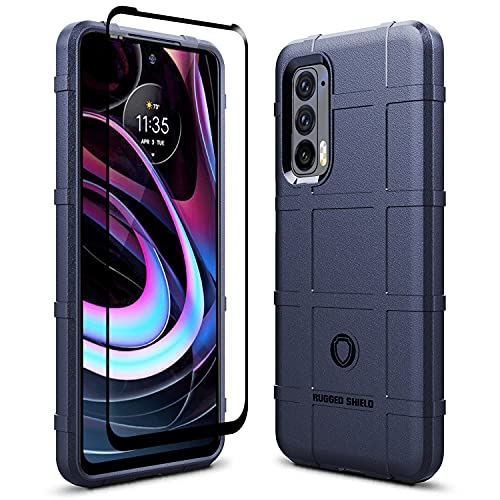 Sucnakp for Moto Edge 2021 Case Moto Edge 5G UW Case with Screen Protector Heavy Duty Shock Absorption Phone Cases Impact Resistant Protective Cover for Motorola Moto Edge 2021(New Blue)