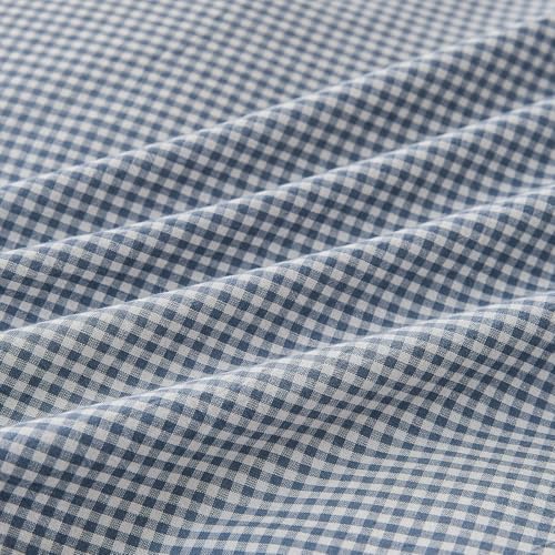 Image of VM VOUGEMARKET Mini Blue Gingham Duvet Cover King 100% Washed Cotton Bedding Set Like Linen Soft Breathable 3 Piece Classic Plaid Checkered Comforter Cover Set (King 104 inchx90 inch, Comforter Not Included)