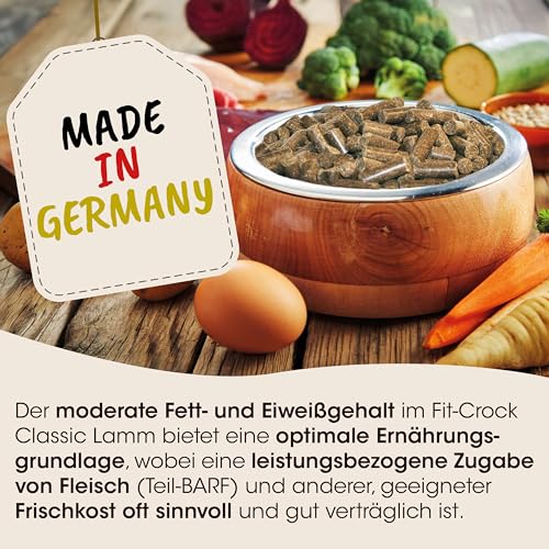 cdVet Fit-Crock Hundefutter trocken Classic Lamm Maxi 10 kg, glutenfrei