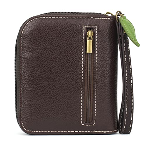 Image of CHALA Zip Around Wallet, Wristlet, 8 Credit Card Slots, Sturdy Pu Leather - Sloth Family - Blue Stripe
