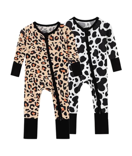 Image of SUZEL Baby Viscose from Bamboo Footless Pajamas Boys Girls Zippy Pjs Sleep 'N Play Romper - 0-24 Months