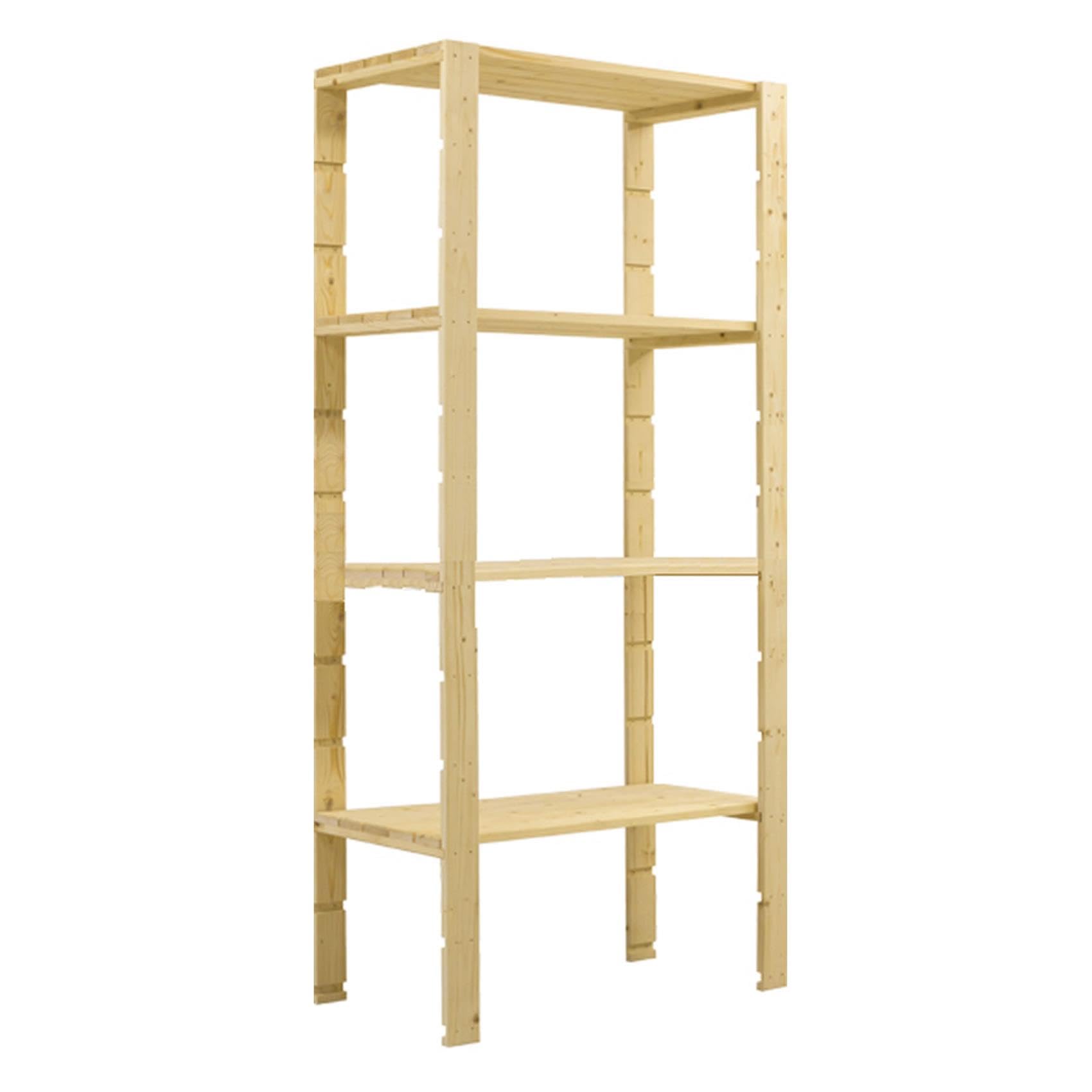 Scaffale In Legno Massello 3 Ripiani 89x63x33 Cm - Per Libreria, Cantina, Ufficio